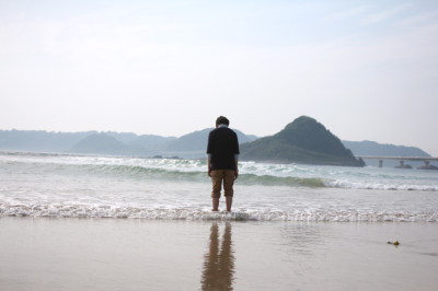 角島の砂浜
