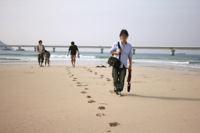 角島の砂浜