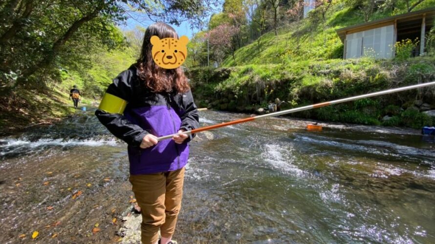 熊本の渓流釣り堀で魚を釣って食べる